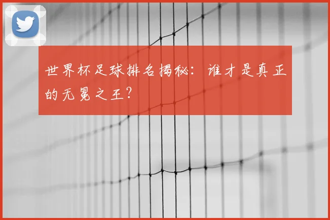 世界杯足球排名揭秘：谁才是真正的无冕之王？